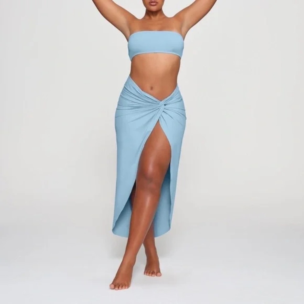 SKIMS Signature Swim Sarong Skirt | Iris Blue